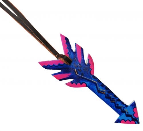 Showman® Tie On Pink & Blue Painted Saddle Arrow