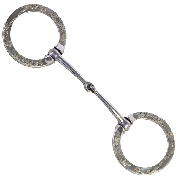 Ranchman's Polished Steel Snaffle w/Floral Trim