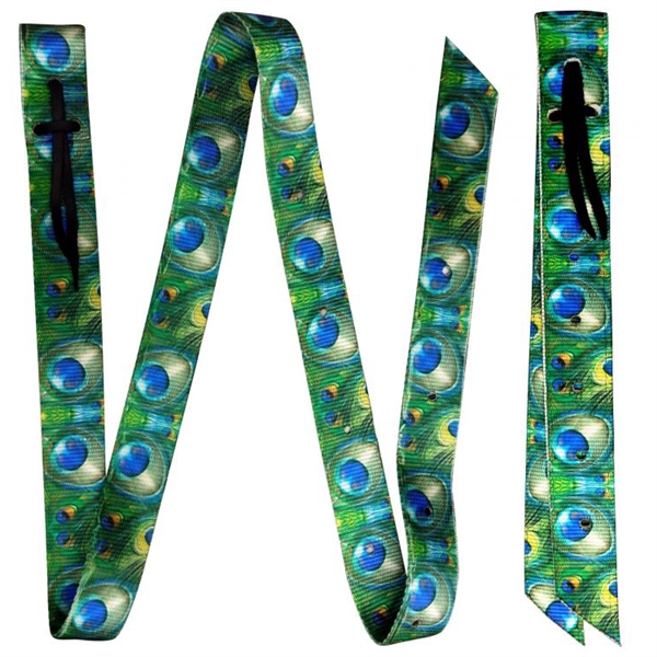 Showman® Peacock Print Design Nylon Latigo & Off Billet Set