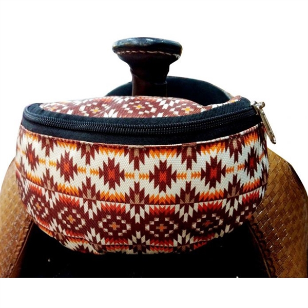 Showman® Nylon Insulated Saddle Pouch - Aztec Print