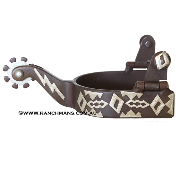 Ranchmans Engraved Diamond Pattern Spurs - Ladies