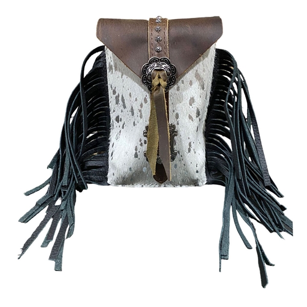 Showman® Silver Acid Wash Cowhide Rear Flank Cinch Bag
