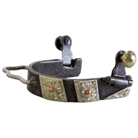 Ranchmans Aged Steel Ladies Silver Trim Bumper Spurs
