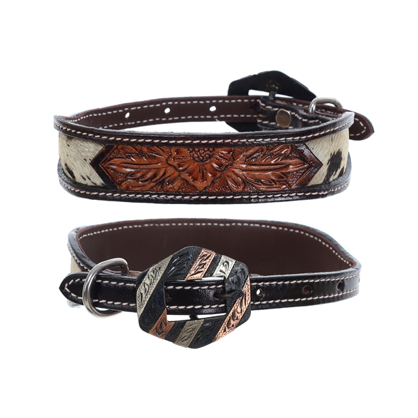 Showman® FloraHide Leather Dog Collar