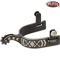 Weaver Leather® Mens Buffed Black Crossed Arrow Design Spurs
