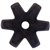 Black Satin Steel 6 Point Rowels