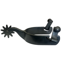 Cowboy Tack® Mens Black Satin Cowhand Spurs w/10 Point Rowels