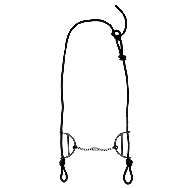 Cowboy Tack® Black Satin Twisted Wire Sliding Gag Bridle