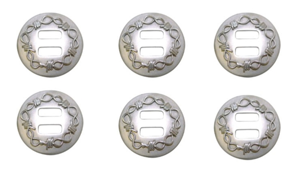 Brushed Stainless Steel 1-1/2" Barbwire Conchos