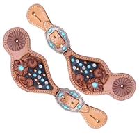 Showman® Ladies Turquoise Stone Spur Straps