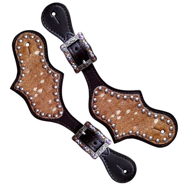 Showman® Ladies Cowhide Overlay Spur Straps