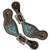 Showman® Ladies Chocolate Brown & Teal Overlay Spur Straps