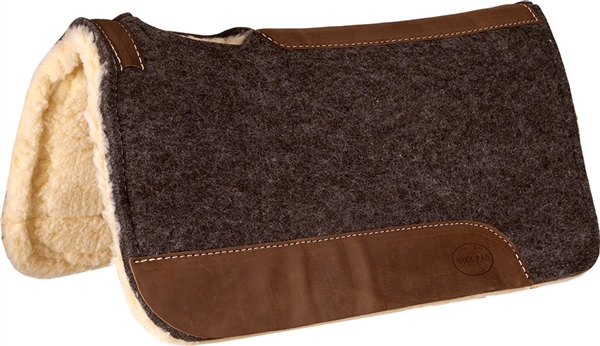 Mustang® Grey Wool Contoured Pad with Fleece Bottom