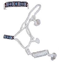 Showman® White Mule Tape Halter w/Teal & Black Southwest Bead