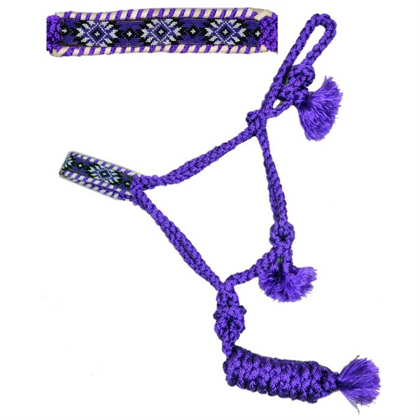 Showman® Purple Mule Tape Halter w/Southwest Beaded Noseband