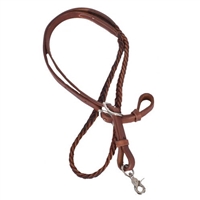 Showman® 5 Plait Leather Barrel Rein