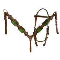 Showman® Hand Painted Cactus Bridle & Breastcollar Set