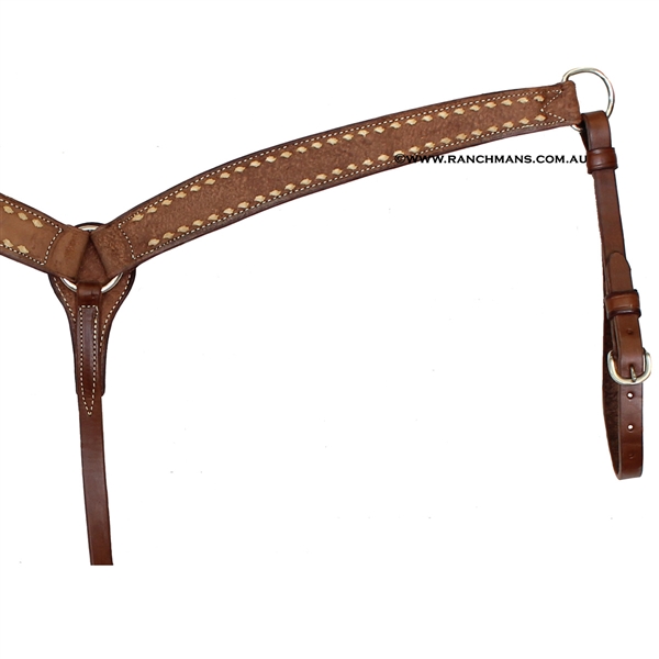 SRS Chocolate Roughout Breast Collar w/Tan Buckstitch