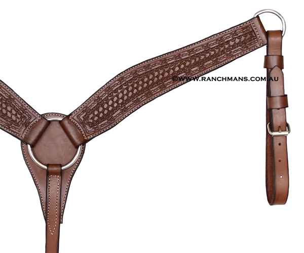 Ranchman's 2-1/2" Contoured Breast Collar - Barbed Wire