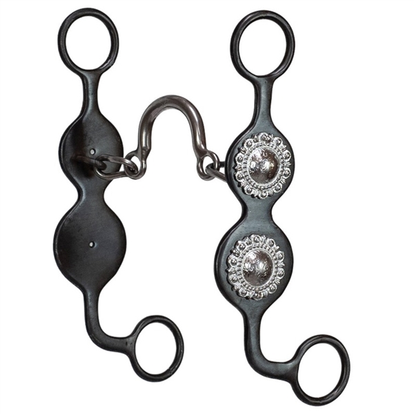 Ranchman's Concho Cheek Roping Bit-Ported Chain