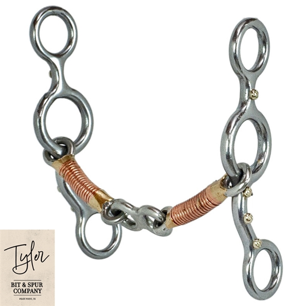 Tyler Bit & Spur Co Junior Cowhorse Copper Wire Wrapped Dog Bone Gag Bit