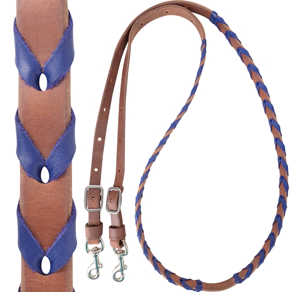 Martin Saddlery® 3/4" Blue Latigo Laced Barrel Rein