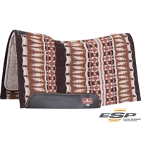 Classic Equine® ESP™ Extra Sensory Protection Contoured Wool Top Saddle Pad 34" x 38"  - Coffee & Cashmere