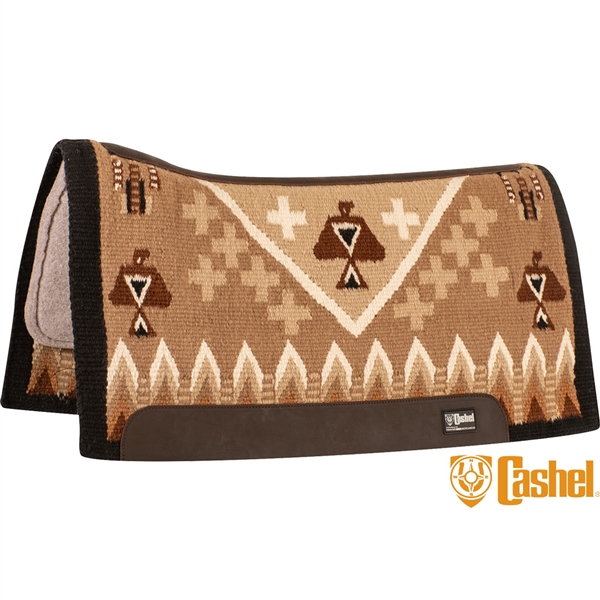 Cashel® Contoured Blanket Top Felt Bottom Saddle Pad-34"x 38" Brown & Cream