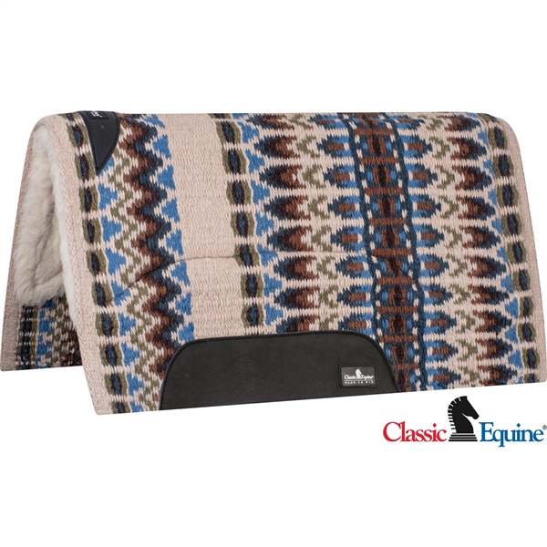Classic Equine® Sensorflex® Saddle Pad 34" x 38" - Latte & Moss Green