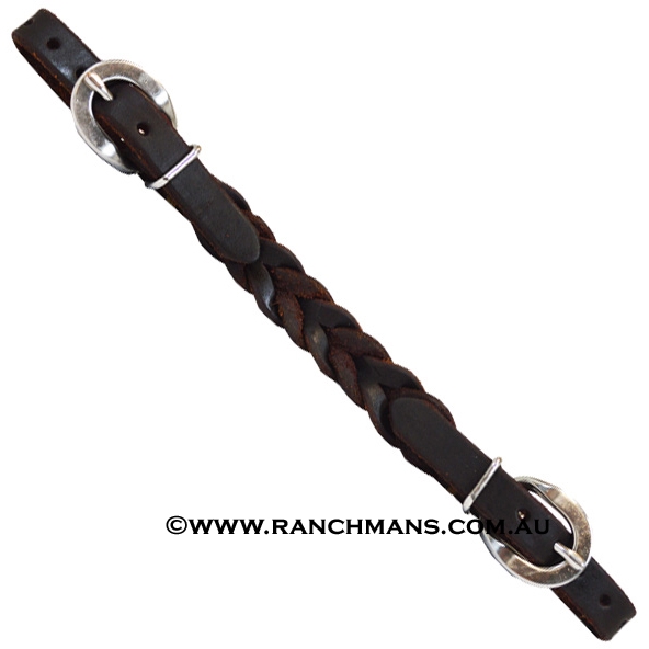 Ranchman's Braided Oiled Harness Leather Curb Strap