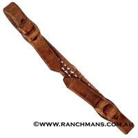 Ranchman's 1/2" Stitched Leather Button Curb Strap-Natural