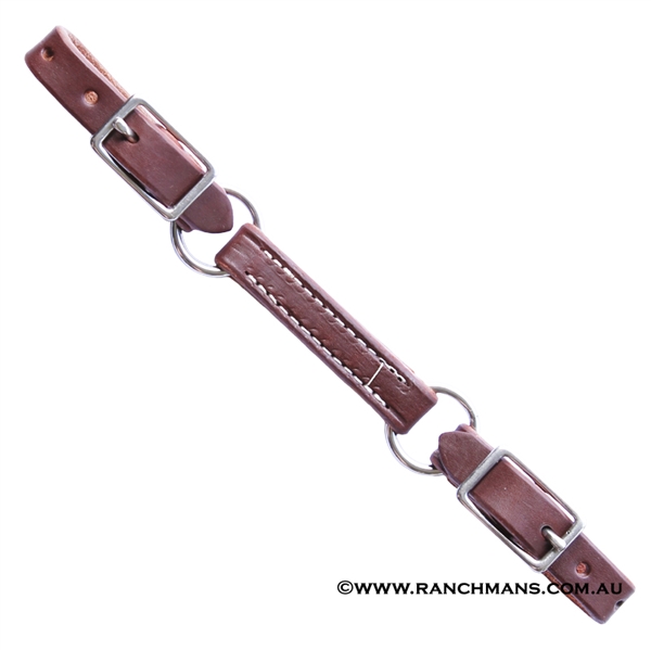 Ranchmans Oiled 3 Piece Harness Leather Curb Strap
