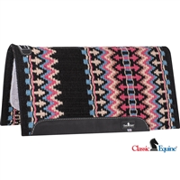 Classic Equine® Wool Top Saddle Pad 32" x 34" - Black & Latte