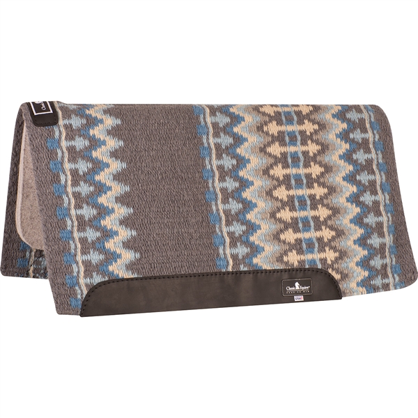 Classic Equine® Wool Top Saddle Pad 34" x 38" Charcoal & Malibu