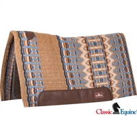 Classic Equine® Contoured Wool Top Saddle Pad 34" x 38" - Umber & Navy