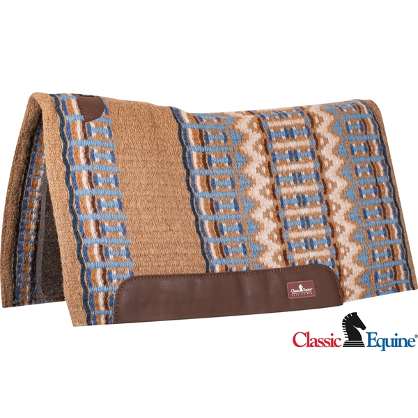 Classic Equine® Contoured Wool Top Saddle Pad 34" x 38" - Umber & Navy