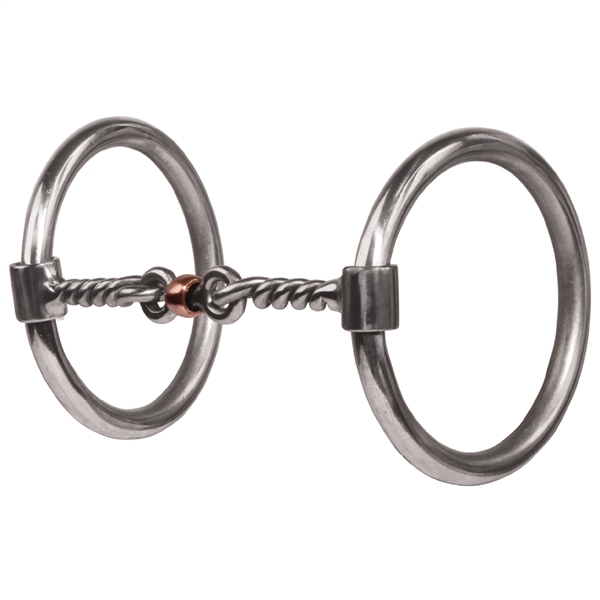 Professional's Choice® Twisted Wire Dogbone O-Ring Snaffle