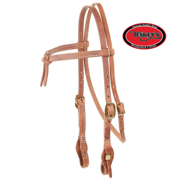 Teskey's 5/8" Harness Leather Futurity Knot Browband Quick Change Bridle