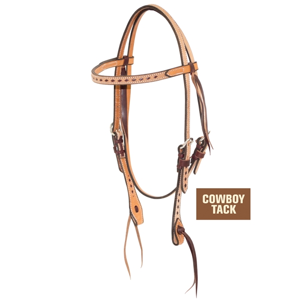Cowboy Tack® Roughout Buckstitched Browband Headstall