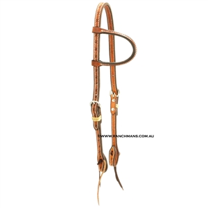 Ranchmans Barb Wire Tooled One Ear Bridle