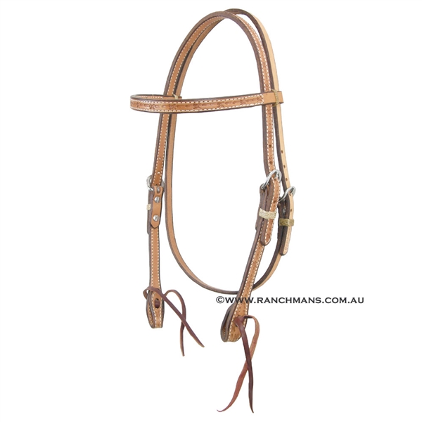 Ranchmans Barb Wire Stamp Browband Bridle