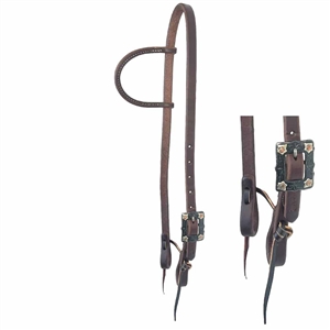 Ranchmans Antique Floral Square Buckle One Ear Headstall