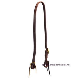 Ranchman's 3/4" Single Buckle Slit Ear Headstall-Brass Buckle
