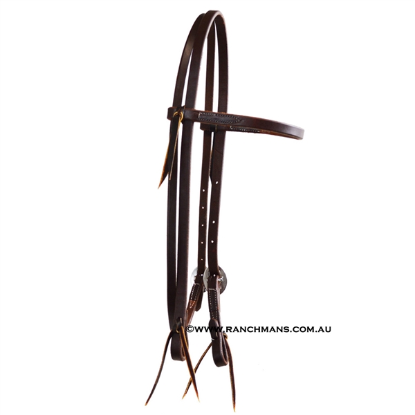 Ranchman's 5/8" Single Buckle Browband Headstall w/Tie Ends