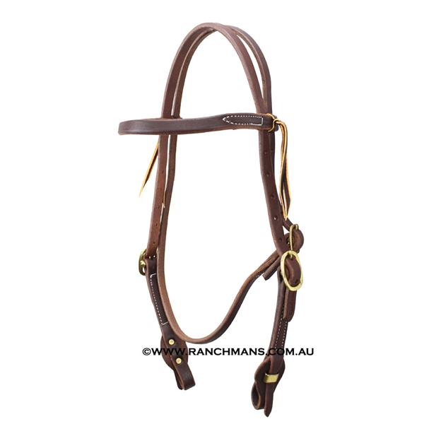 Ranchman's 5/8" Harness Leather Browband Quick Change Bridle