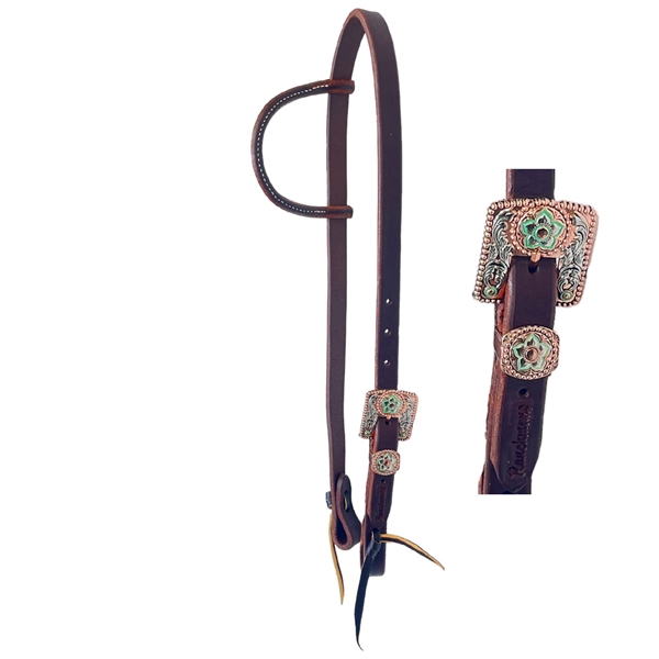 Ranchmans 3/4" Heavy Oil Sliding Ear Headstall - Bandera Buckle