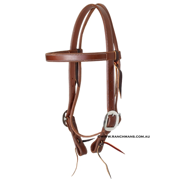 Ranchmans 1" Browband Snaffle Bridle w/Cart Buckles