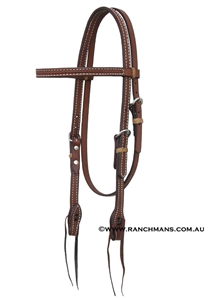 Ranchman's Heavy Oil Basket Stamp Browband Bridle