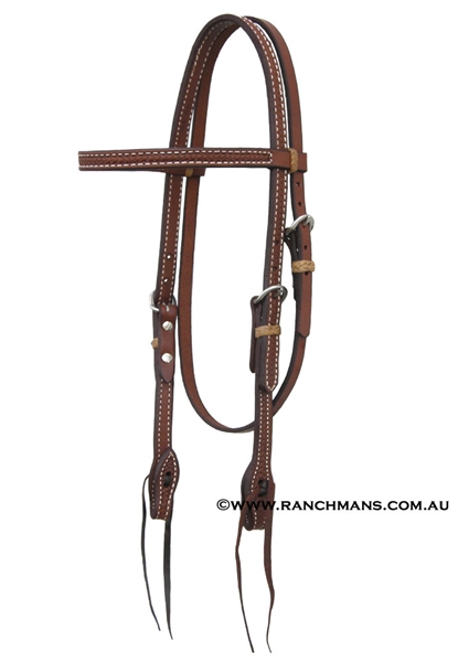 Ranchman's Heavy Oil Basket Stamp Browband Bridle