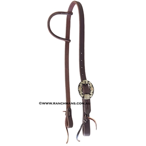 Ranchmans Antique San Angelo Buckle One Ear Headstall